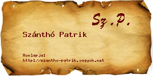 Szánthó Patrik névjegykártya